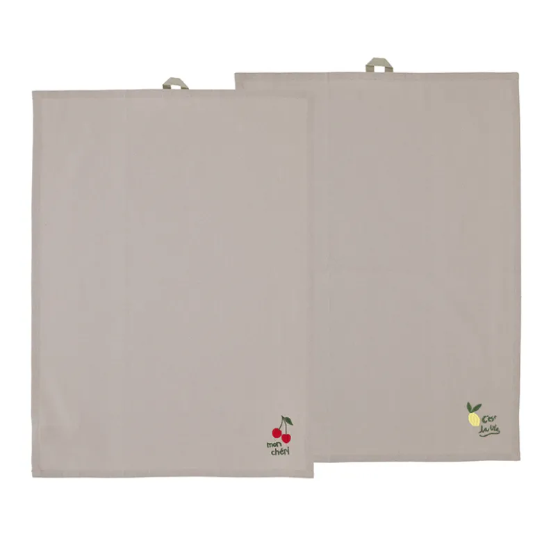 Södahl Bistro viskestykke kirsebær/citron 70x50 cm 2 stk.