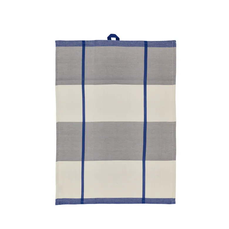 Södahl Blocks viskestykke blå/grå 2 stk 50x70 cm