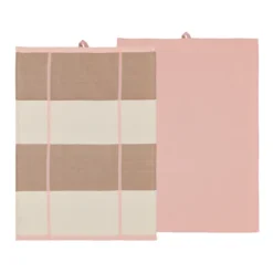 Södahl Blocks viskestykke rosa 2 stk 50x70 cm