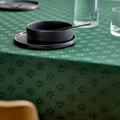 Södahl Forget-me-not damaskdug green 140x320 cm