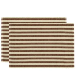 Södahl Statement Stripe dækkeserviet brun 33x48 cm