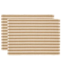 Södahl Statement Stripe dækkeserviet beige 2 stk. 33x48 cm