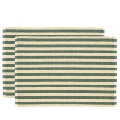 Södahl Statement Stripe dækkeserviet green 2 stk. 33x48 cm