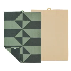 Södahl Twist viskestykke grøn/beige 70x50 cm 2 stk