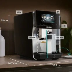 Siemens EQ700 TP725ET7 iAroma fuldautomatisk kaffemaskine inox sølv metallic