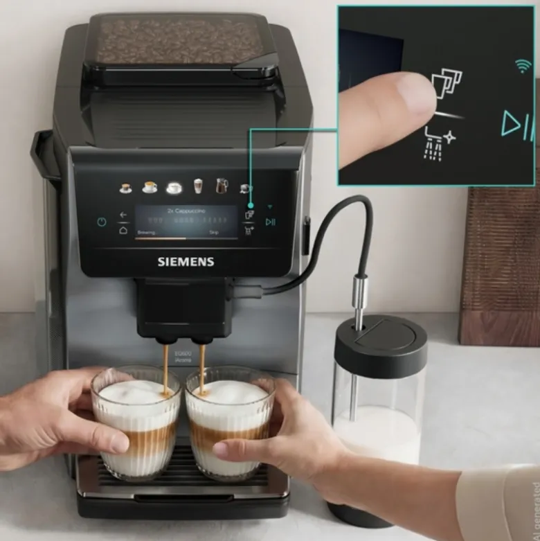 Siemens TP603EM6 EQ600 iAroma fuldautomatisk kaffemaskine sølvmetallic