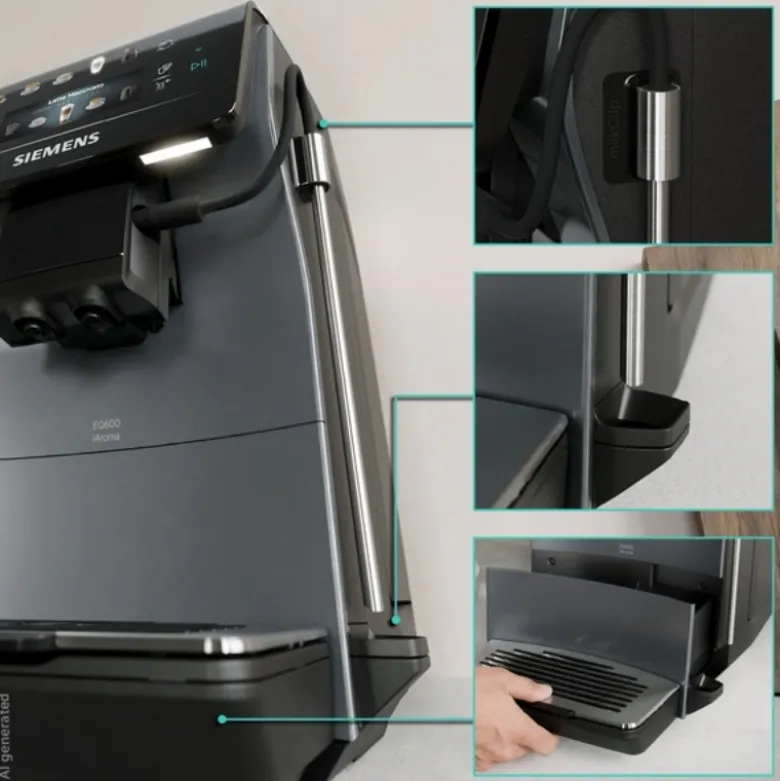 Siemens TP603EM6 EQ600 iAroma fuldautomatisk kaffemaskine sølvmetallic