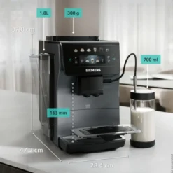 Siemens TP603EM6 EQ600 iAroma fuldautomatisk kaffemaskine sølvmetallic