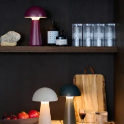 Sirius Sam genopladelig lampe 28 cm mørk grå