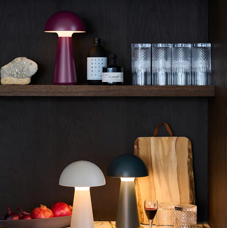 Sirius Sam genopladelig lampe 28 cm mørk grå