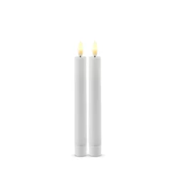Sirius Sille genopladelige kronelys hvid 20 cm 2 stk.