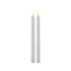 Sirius Sille genopladelig kronelys 2 stk. 25 cm hvid
