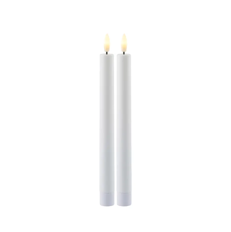 Sirius Sille genopladelig kronelys 2 stk. 25 cm hvid