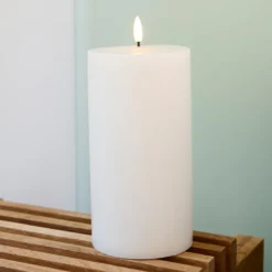 Sirius Sille genopladelig LED bloklys hvid Ø 10 x H 20 cm