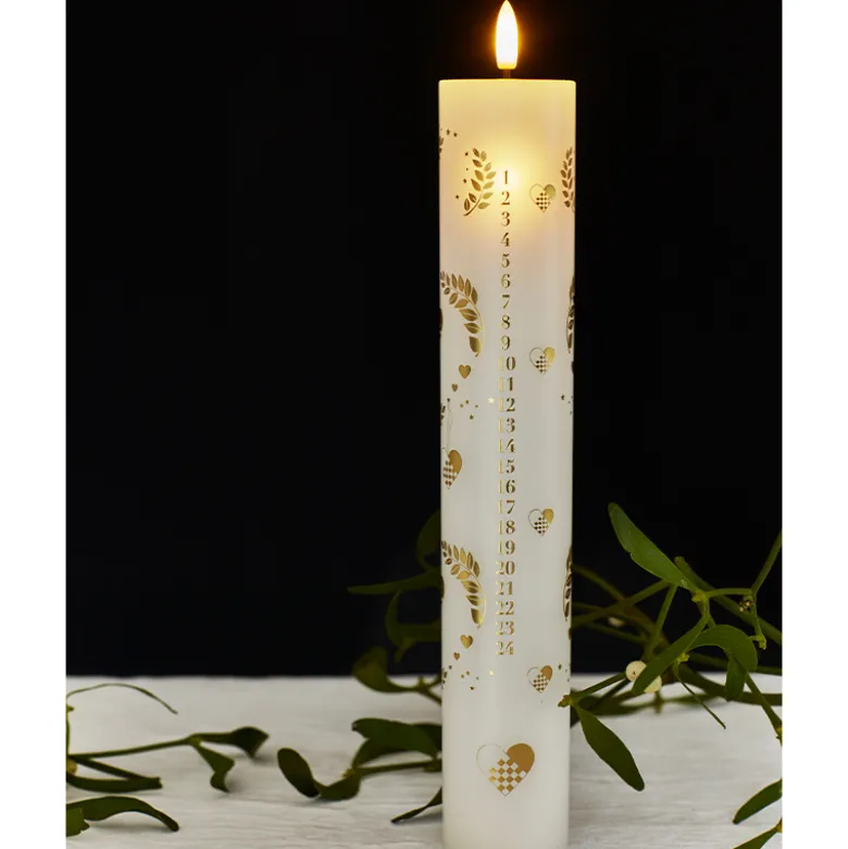 Sirius Sille kalenderlys 2025 hvid H 28,9 cm