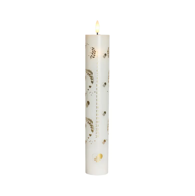 Sirius Sille kalenderlys 2025 hvid H 28,9 cm