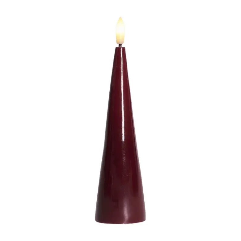Sirius Sille Lak LED keglelys bordeaux H 17 cm