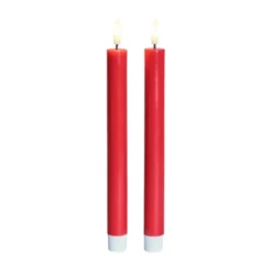 Sirius Sille Lak LED kronelys rød H 20 cm 2 stk.