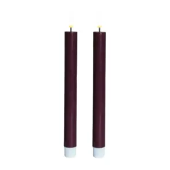 Sirius Sille Lak LED kronelys bordeaux H 20 cm 2 stk.