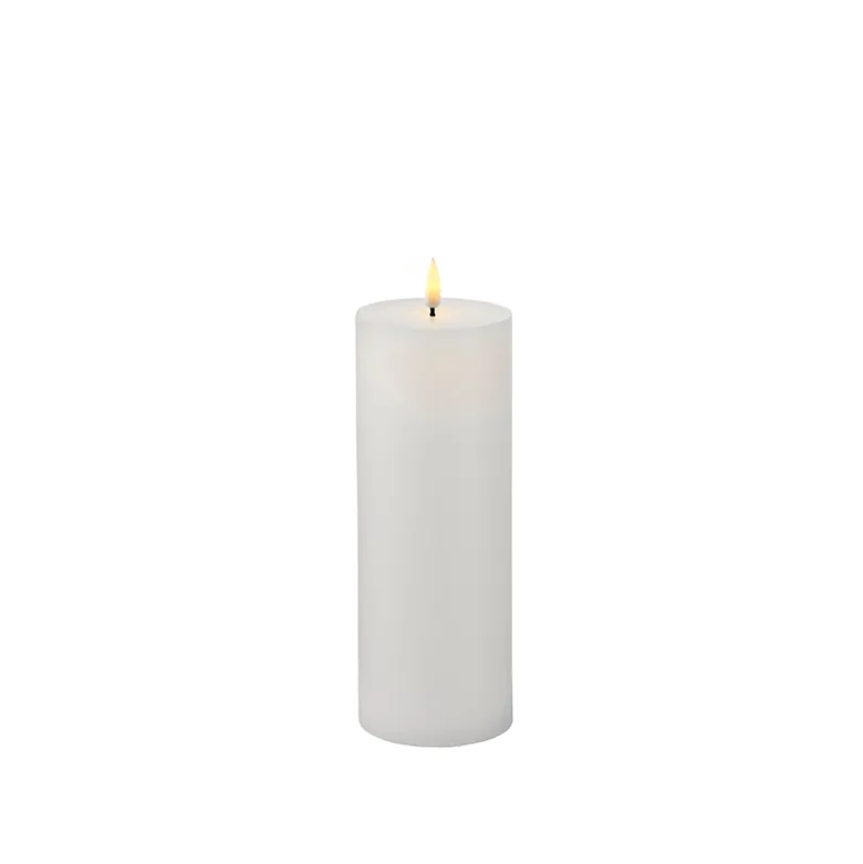 Sirius Sille LED batteridrevet bloklys hvid H 20 cm Ø 7,5 cm