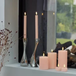 Sirius Sille LED bloklys lyserød Ø 7,5 cm H 15 cm