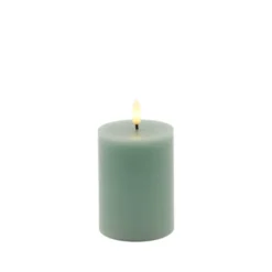 Sirius Sille LED bloklys olivengrøn Ø 7,5 cm H 10 cm