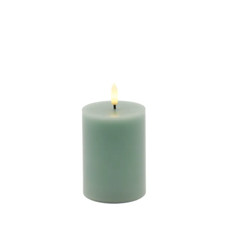 Sirius Sille LED bloklys olivengrøn Ø 7,5 cm H 10 cm