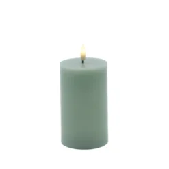 Sirius Sille LED bloklys olivengrøn Ø 7,5 cm H 12,5 cm