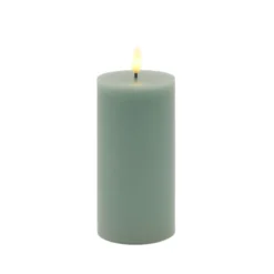 Sirius Sille LED bloklys olivengrøn Ø 7,5 cm H 15 cm