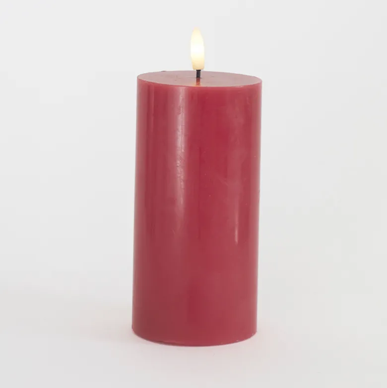 Sirius Sille LED-bloklys vinrød Ø 7,5 x 15 cm