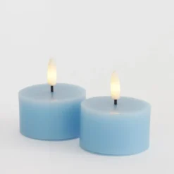 Sirius Sille LED-fyrfadslys pastelblå 2 stk. Ø 6x3,4 cm