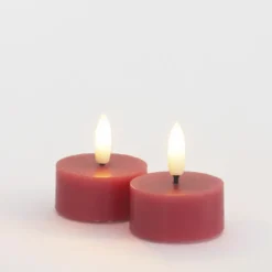 Sirius Sille LED-fyrfadslys rød 2 stk. Ø 4,5x2,2 cm