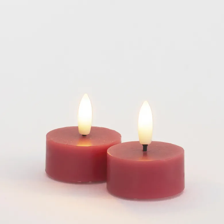 Sirius Sille LED-fyrfadslys rød 2 stk. Ø 4,5x2,2 cm