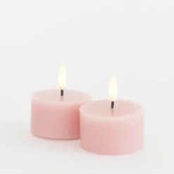 Sirius Sille LED-fyrfadslys rosa 2 stk. Ø 6 x 3,4 cm