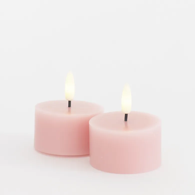 Sirius Sille LED-fyrfadslys rosa 2 stk. Ø 6 x 3,4 cm