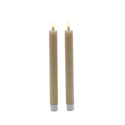 Sirius Sille LED kronelys karamel Ø 2 cm H 25 cm 2 stk.