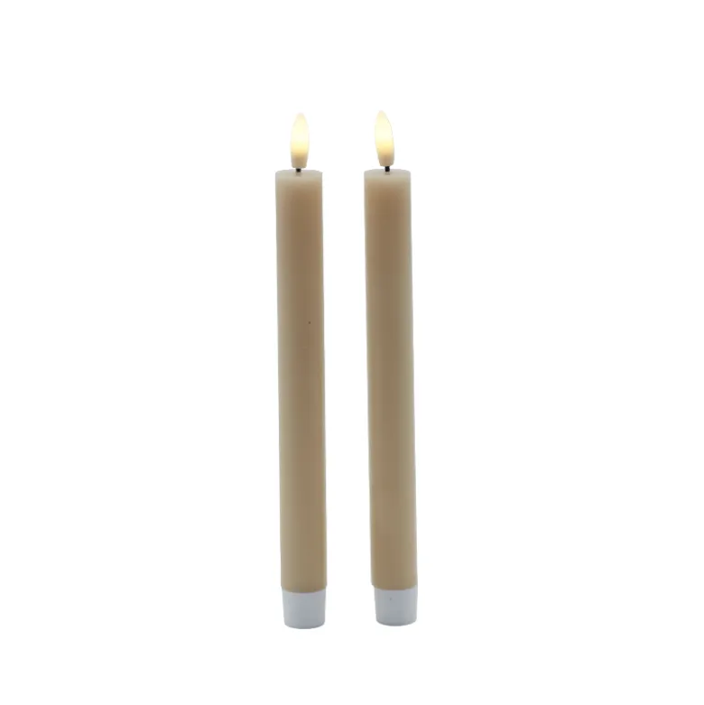 Sirius Sille LED kronelys karamel Ø 2 cm H 25 cm 2 stk.