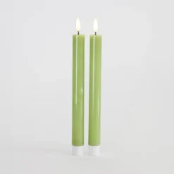 Sirius Sille LED-kronelys lysegrøn 2 stk. Ø 2 x 25 cm