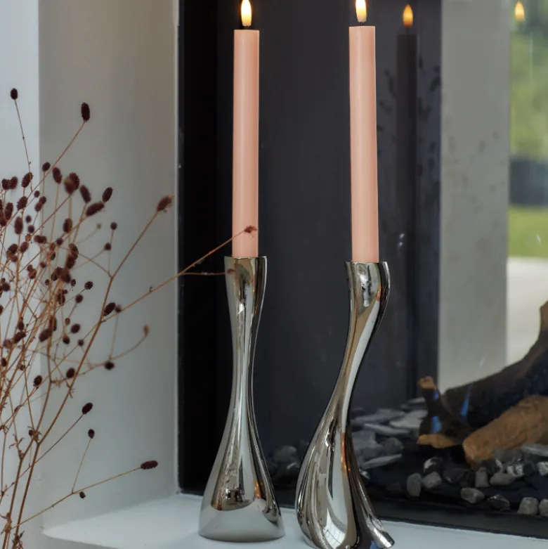 Sirius Sille LED kronelys lyserød Ø 2 cm H 25 cm 2 stk.