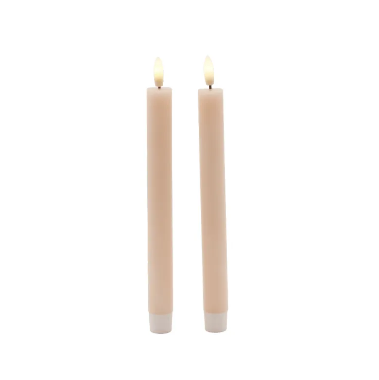 Sirius Sille LED kronelys lyserød Ø 2 cm H 25 cm 2 stk.