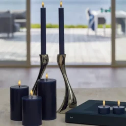 Sirius Sille LED kronelys mørkeblå Ø 2 cm H 25 cm 2 stk.