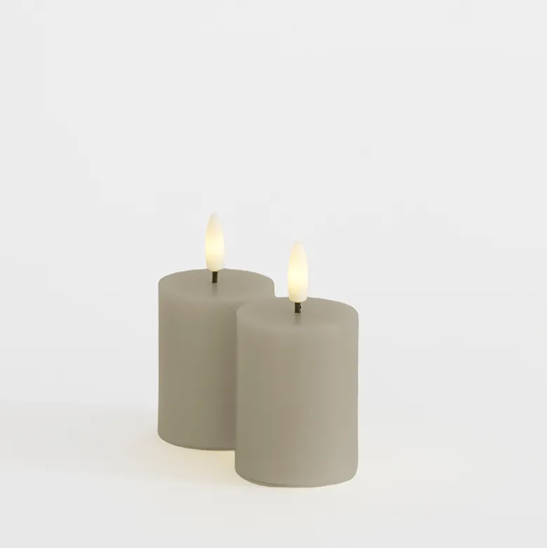 Sirius Sille mini LED-bloklys grå 2 stk. Ø 5 x H 6,5 cm