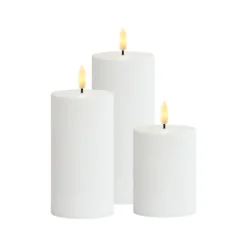 Sirius Sille Outdoor bloklys Ø 7,5 cm hvid 3 stk.