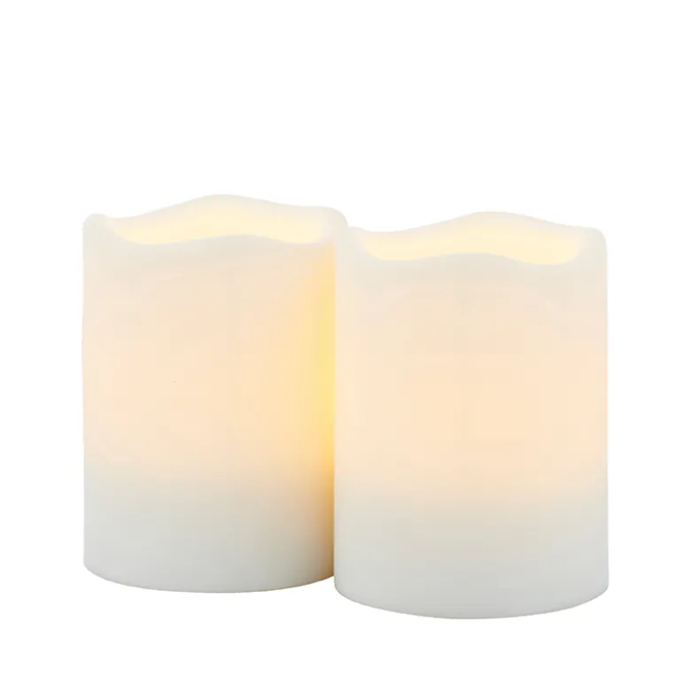 Sirius Storm Mini LED bloklys hvid 2 stk. H 7,5 cm