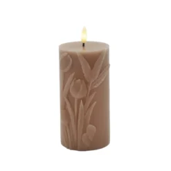 Sirius Tulisa LED bloklys brun Ø 7,8 cm H 15 cm
