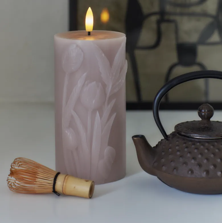Sirius Tulisa LED bloklys lyselilla Ø 7,8 cm H 15 cm