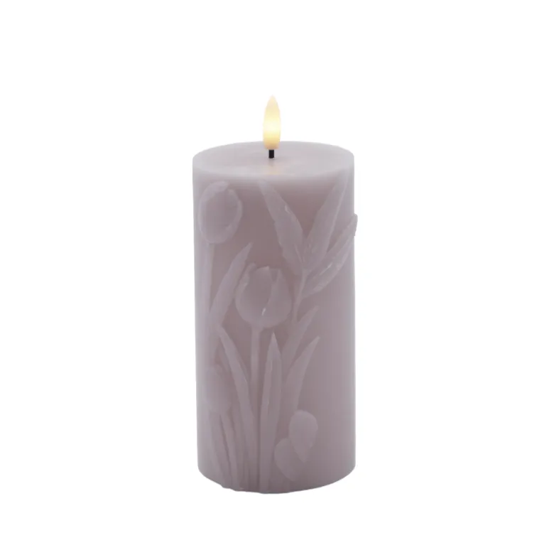 Sirius Tulisa LED bloklys lyselilla Ø 7,8 cm H 15 cm