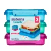 Sistema Klip It Sandwich madkasse multifarvet 450 ml 3 stk.
