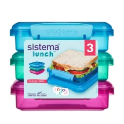Sistema Klip It Sandwich madkasse multifarvet 450 ml 3 stk.