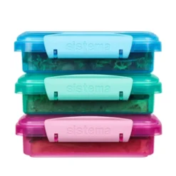Sistema Klip It Sandwich madkasse multifarvet 450 ml 3 stk.
